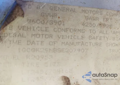 1995 Chevrolet Gmt-400 K2500 из США, поврежденный, VIN 1GCGK29N8SE207907